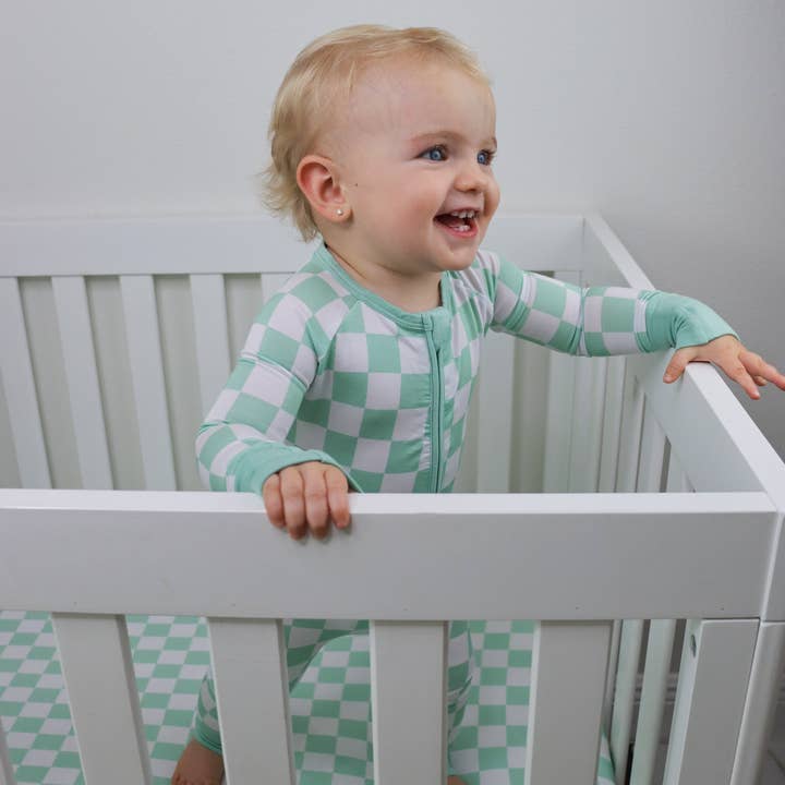 Dream Big Little Co. - Wholesale Cot/Crib Sheets - MINT CHECKERS DREAM CRIB SHEET3