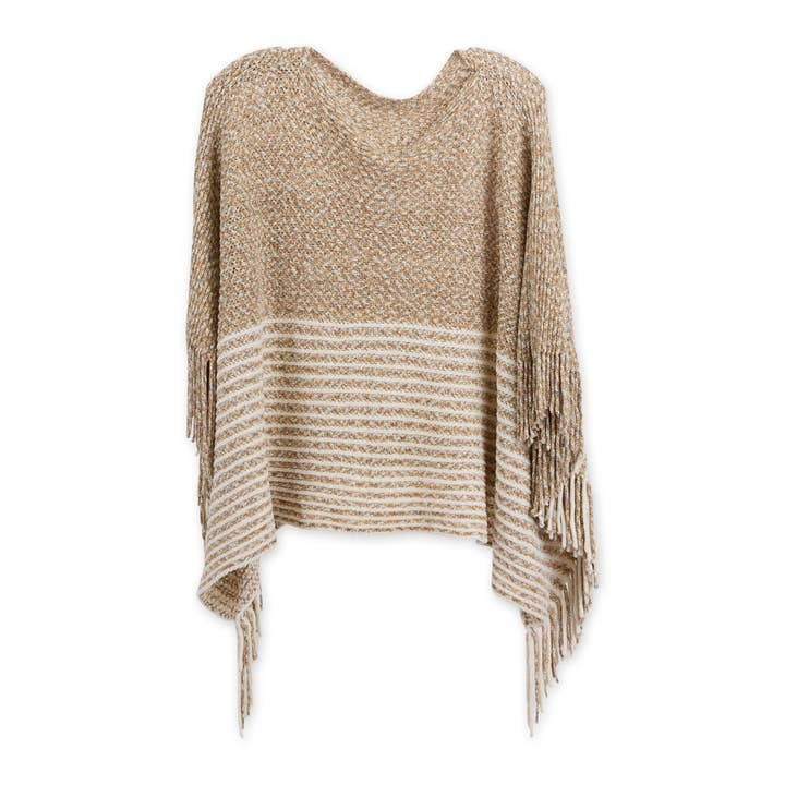 Amber Poncho - Beige for wholesale by Hadley Wren