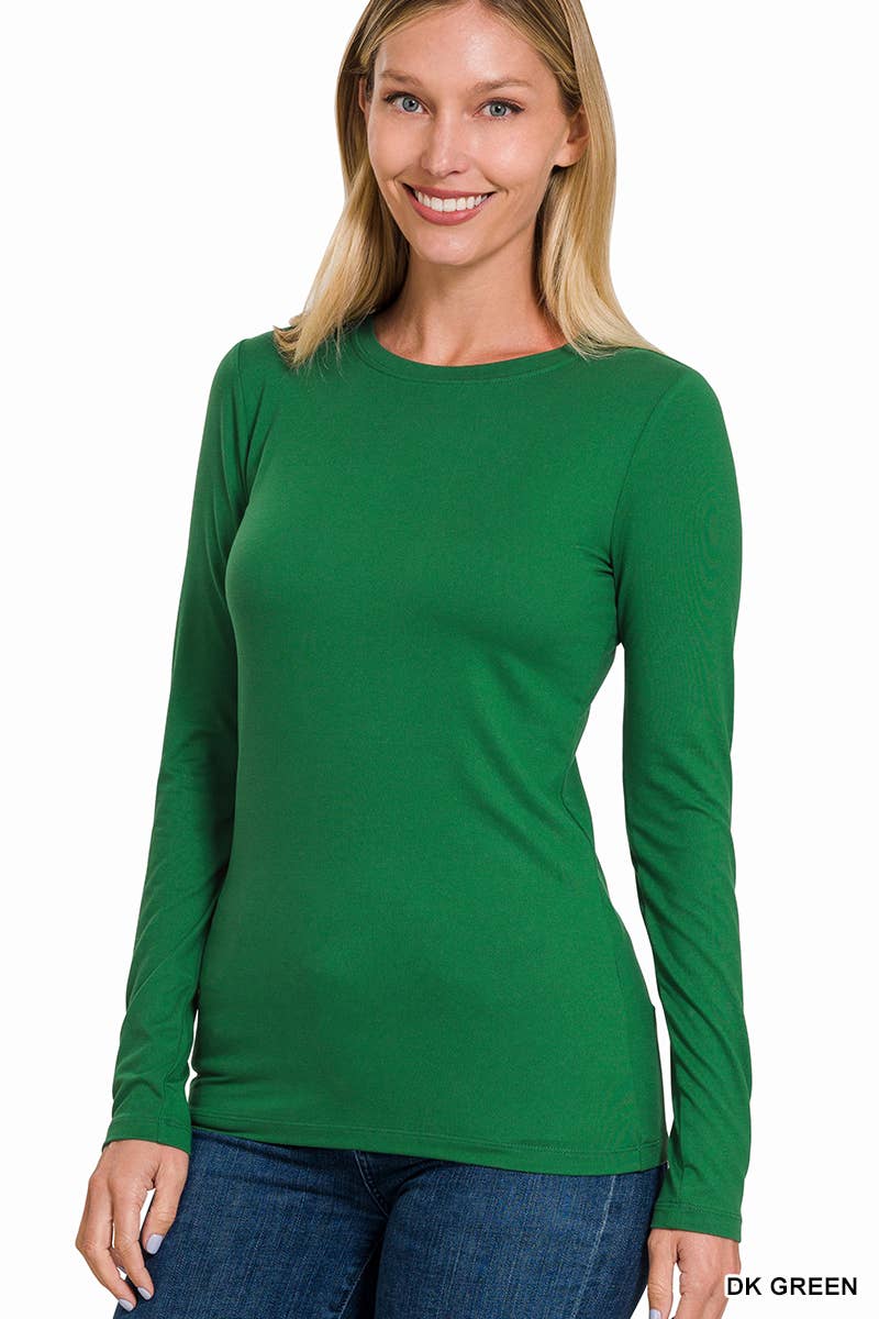 Vanilla Monkey - Wholesale Knit Top - Women's - Brushed Microfiber Long Sleeve Round Neck Tee6