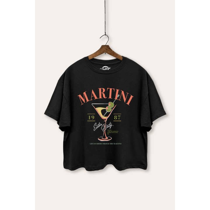 MARTINI 1987 GRAFISK BOXY CROP TOP for engroshandel hos STARCHIS