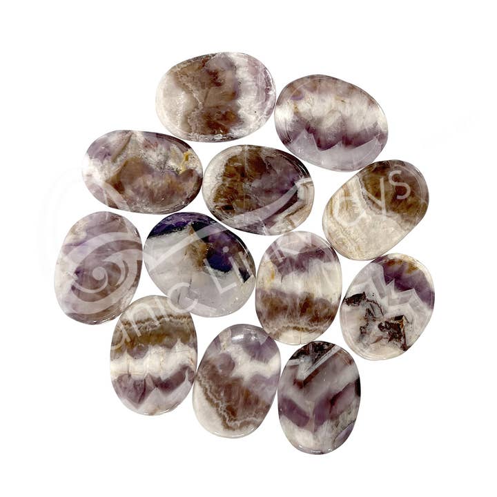 Oceanic Linkways Inc – Engroshandel Spirituelle sten og krystaller – (DZ)BEKYMRINGSSTEN - AMETYST, CHEVRON (DZ) 1,5-1,75"0