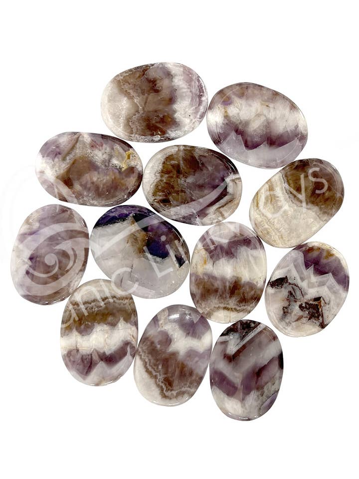 (DZ)BEKYMRINGSSTEN - AMETYST, CHEVRON (DZ) 1,5-1,75" for engroshandel hos Oceanic Linkways Inc