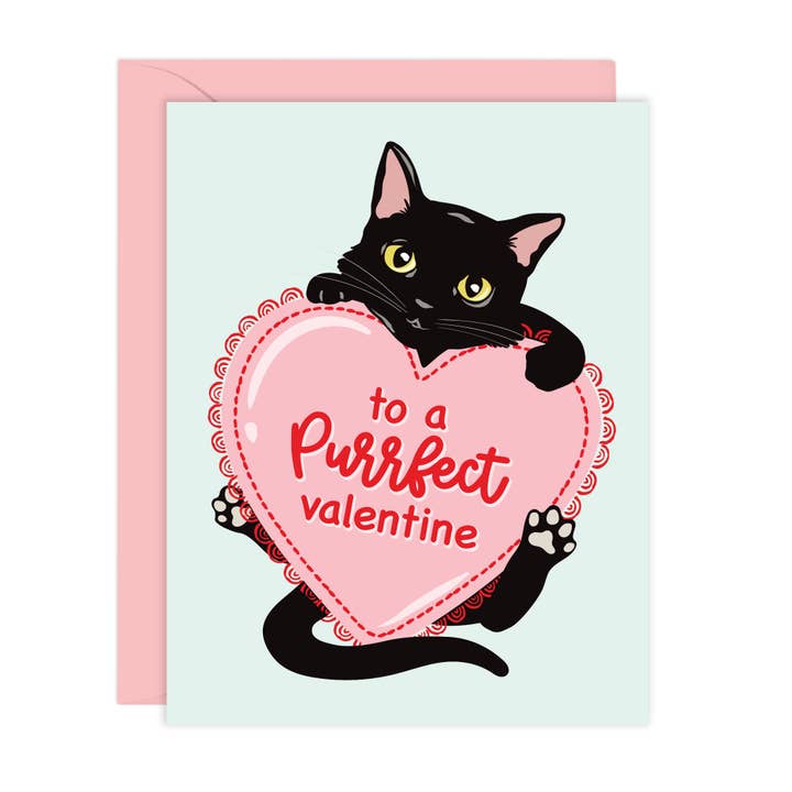 Carte de Saint-Valentin Purrfect | Cat pour la vente par Lucy Loves Paper