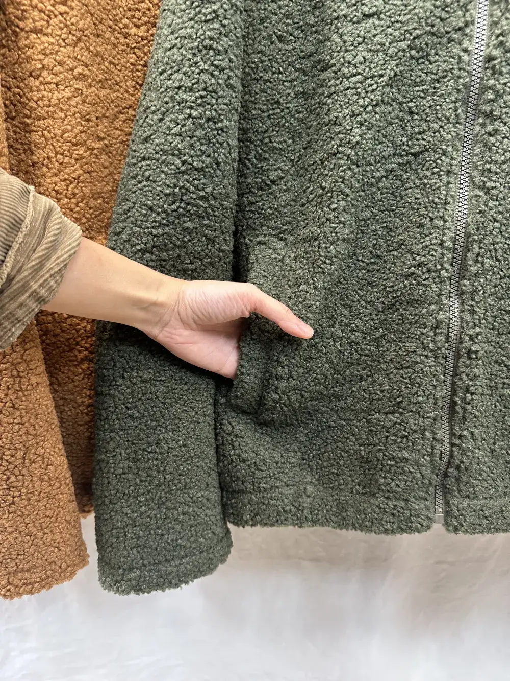 Mimi & Gogo - Wholesale Jacket - Women's - Fleece Hooded Jacket With Zip @3408_VeZipEcusson14