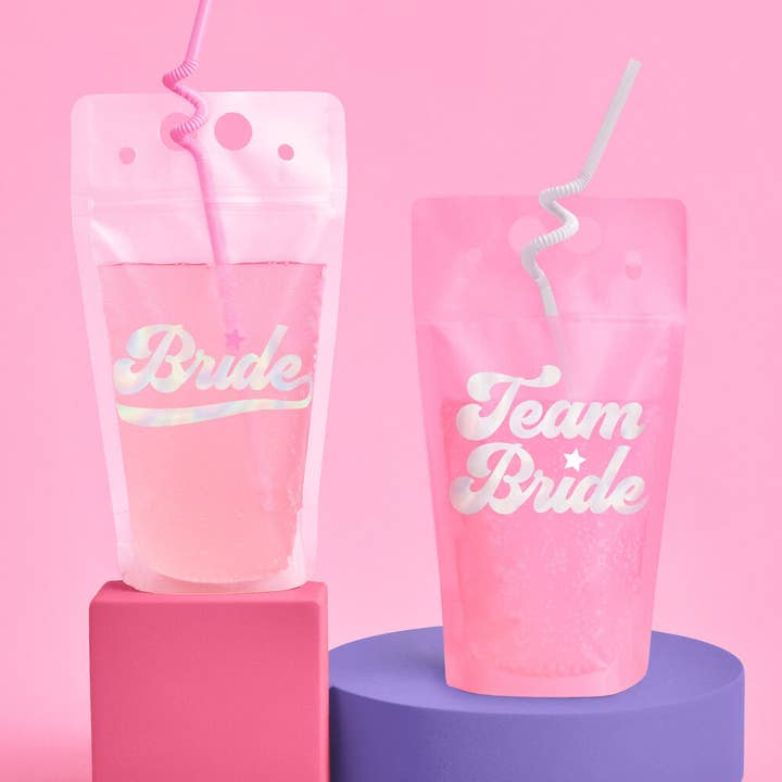 xo, Fetti - Vente Gobelets jetables - Pochettes à boisson Team Bride, Bachelorette, Fête nuptiale3