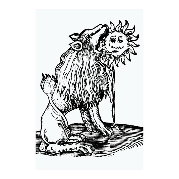 Lion Devours Sun Canvas Print - Apothecary Art for Home or Office - Apothecary Decor for wholesale by Print Pothecary