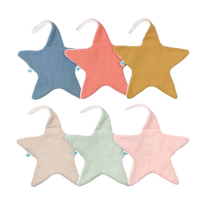 Bean Baby Clothes - Wholesale Security/Cuddle Blanket - Baby - DouDou Nana Star in Cotton Muslin and Polar Back