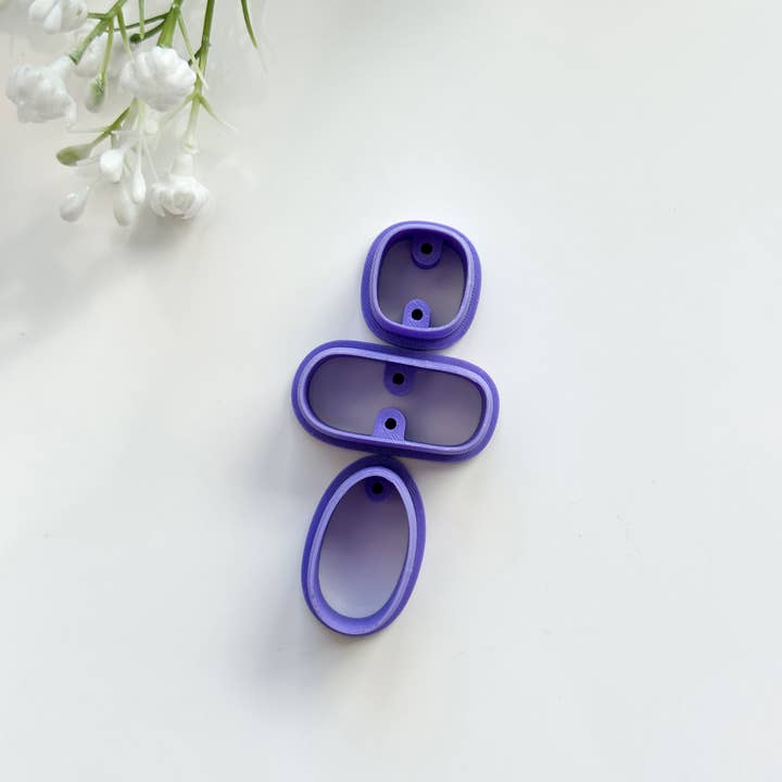 Tera Clay – Großhandel Bastelwerkzeug – Pebbles #3 mit Bohrführungen, Fimo Cutter3