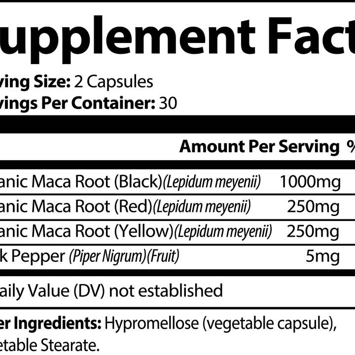 Higher Realms Wellness - Wholesale Oral Supplement/Vitamin - Warrior's Spirit Maca Root X35