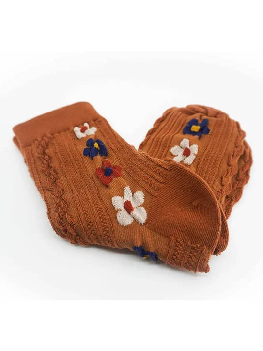Comfortarians – wholesale Socks – Women's – Floral Cotton Socks For Women | Big Patterened Flower Socks