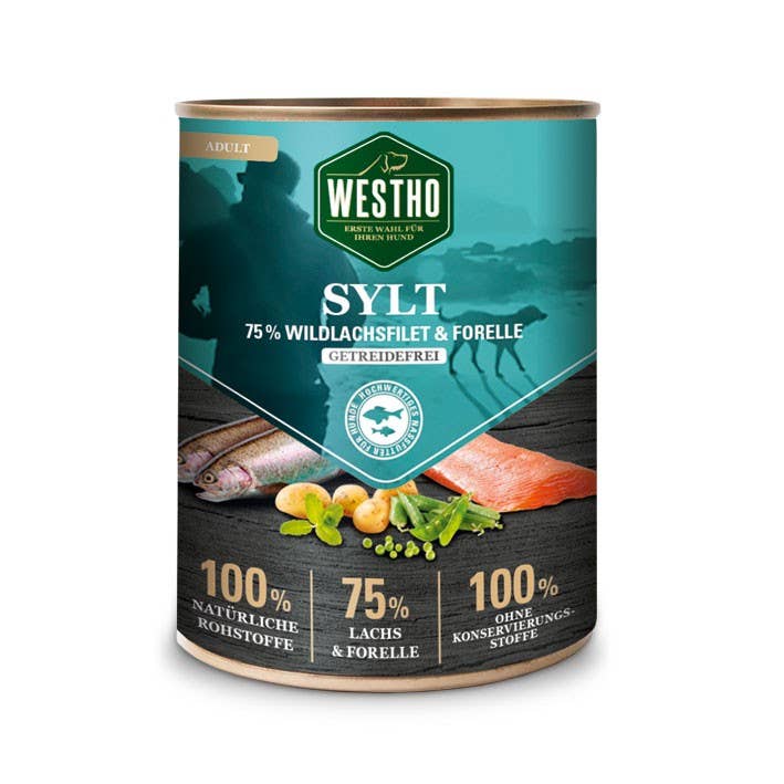 WESTHO – Großhandel Tiernahrung – Hund – Hundefutter Sylt 800g (mit 75 % Wildlachs & Forelle)