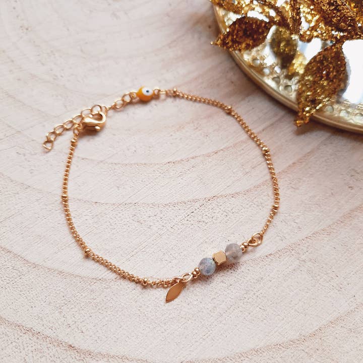 Bracelet COMÈTE Labradorite gris for wholesale by Ni une ni deux