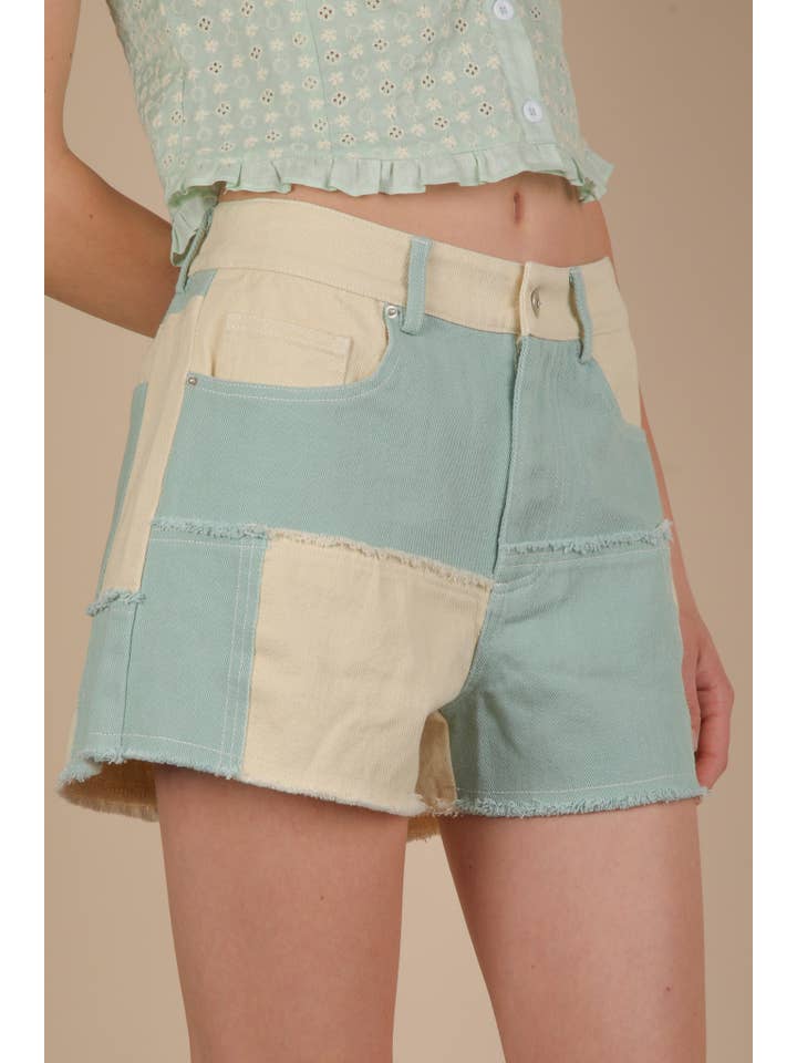 VERY J - Vente Short – femme - NP70779-Short décontracté à blocs de couleur lavés doux12