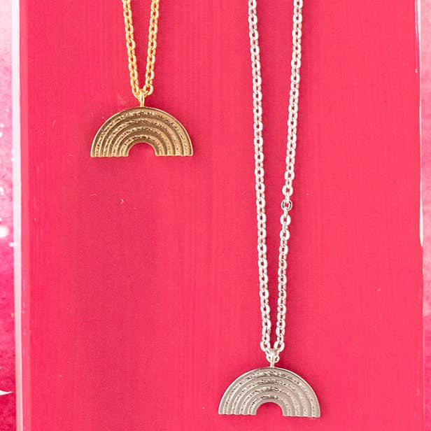 Rainbow Charm Pendant Necklace Layering Jewelry Gift Giving for wholesale by Rebecca Accessories LLC