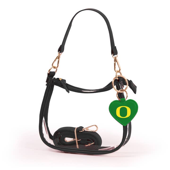 Desden - Wholesale Crossbody Bag - Women's - Oregon Ducks Clear Clara Purse with Heart Charm