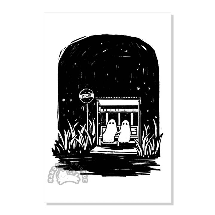 Busshållplats Ghosts Vykort för wholesale av Bandage Brigade