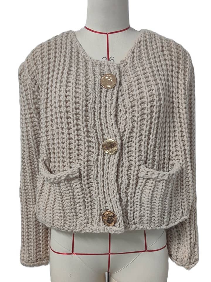 Rosa Clothing - Wholesale Cardigan - Women's - Chunky Sweater Loose Slouchy Knitted Cardigan