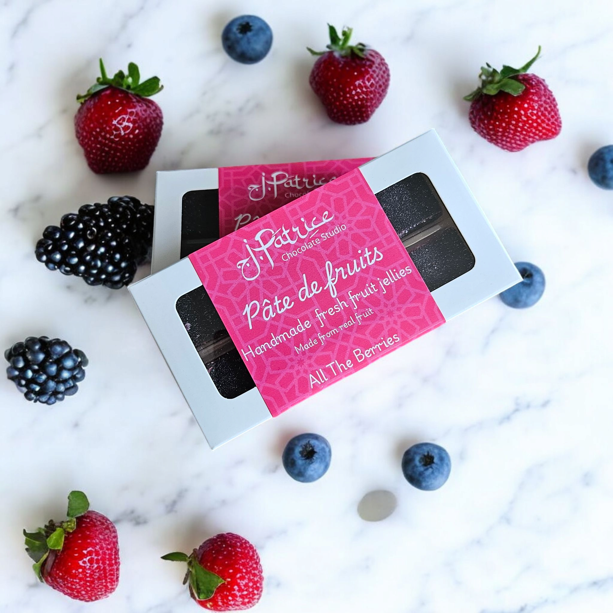 J. Patrice Chocolate Studio - Wholesale Gummy - Pâte de Fruit 8 piece Box - All The Berries0