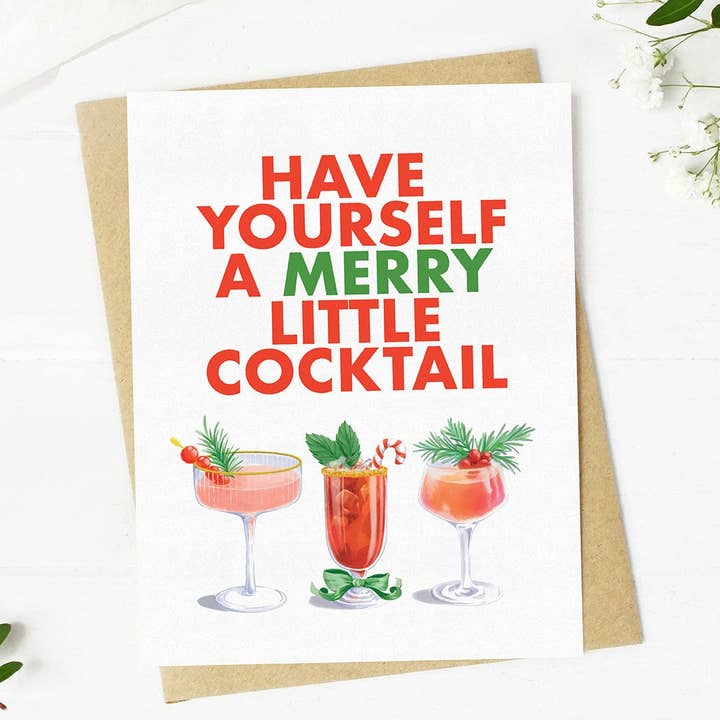 Big Moods - Wholesale Christmas Card - "Have Yourself A Merry Little Cocktail" Christmas Card