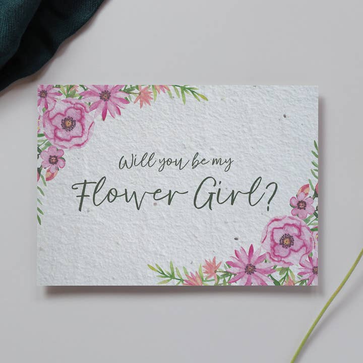 Purcell-Green Studios – wholesale Wedding card – Will you be my flower girl? Plantable Greeting Card Gift1