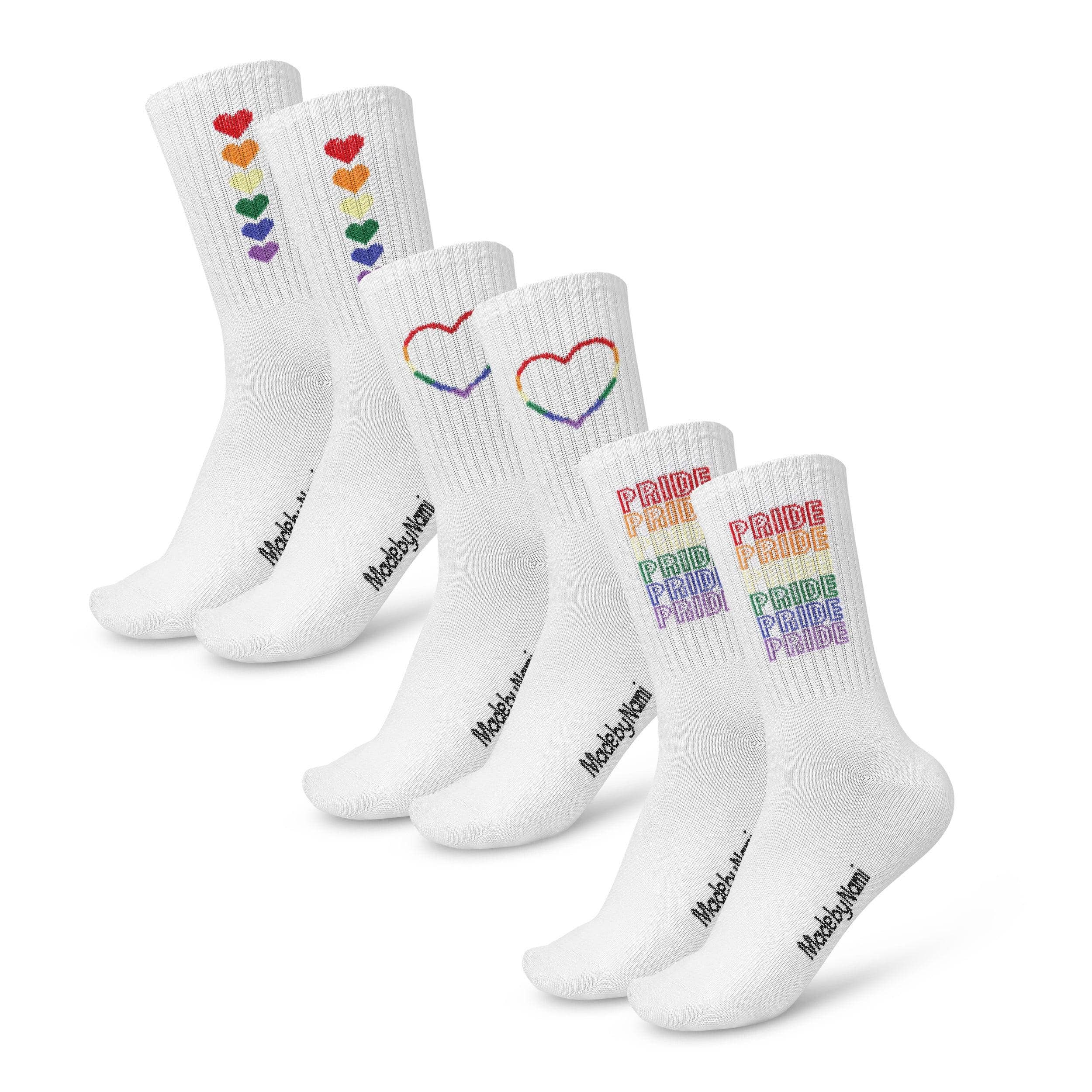Made By Nami - Vendita all'ingrosso Calzini - Unisex - Set da 3 calzini con stampa arcobaleno0