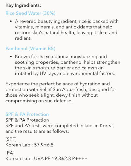 Best Beauty Group - Wholesale Sunscreen - BEAUTY OF JOSEON Relief Sun Aqua Fresh: Rice B5  Sunscreen3