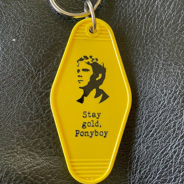 Motel Key Fob - Ponyboy, Stay gold Ponyboy (The Outsiders) for wholesale by The 3 Sisters Design Co.