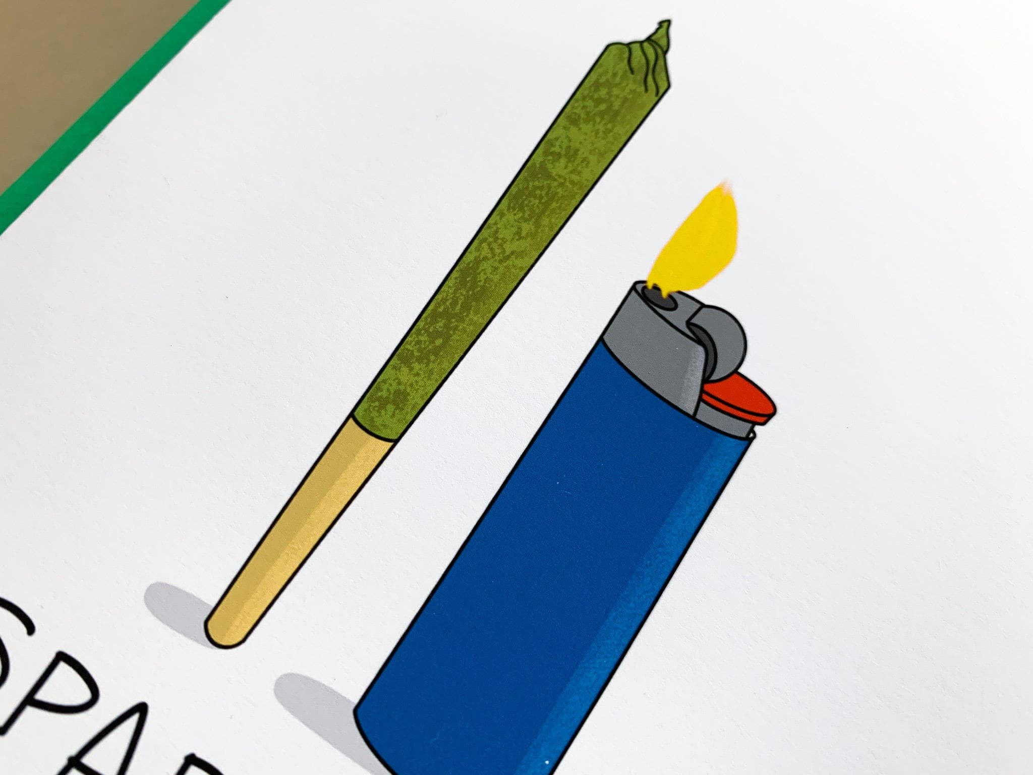 Stone Donut Design, LLC - Wholesale Gewone wenskaart - Vonken Vreugde Marie Kondo KonMarie Handgemaakte Cannabis Kaart door Stone Donut Design2