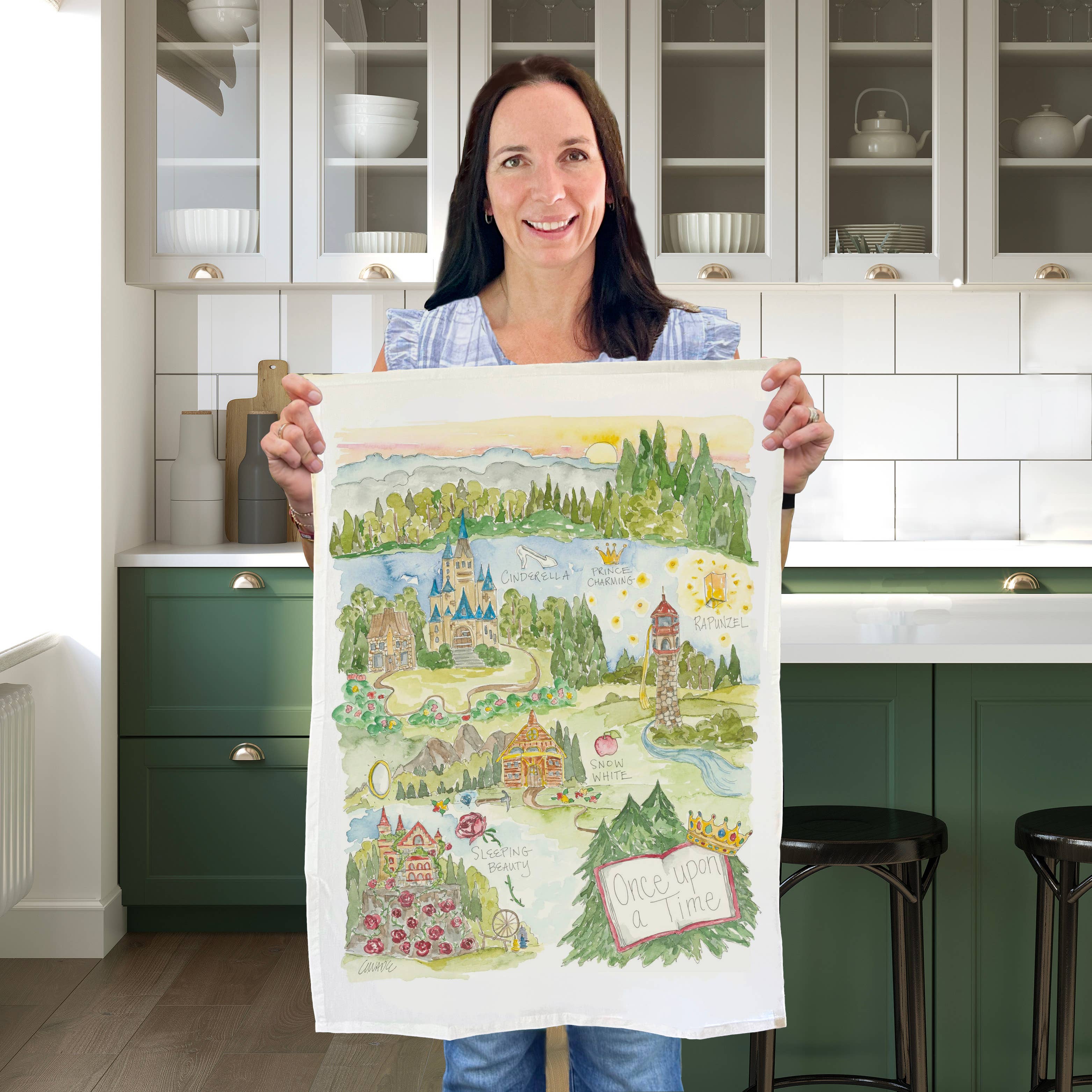 Elizabeth Wade Studio - Wholesale Tea Towel - Once Upon a Time Princess Tea Towel1