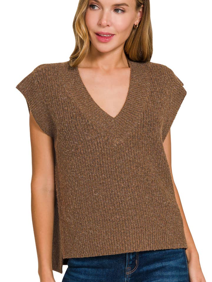 ..0929 Chaleco Suéter Oversize Abertura Lateral SI-26800 para venta al por mayor de 42POPS