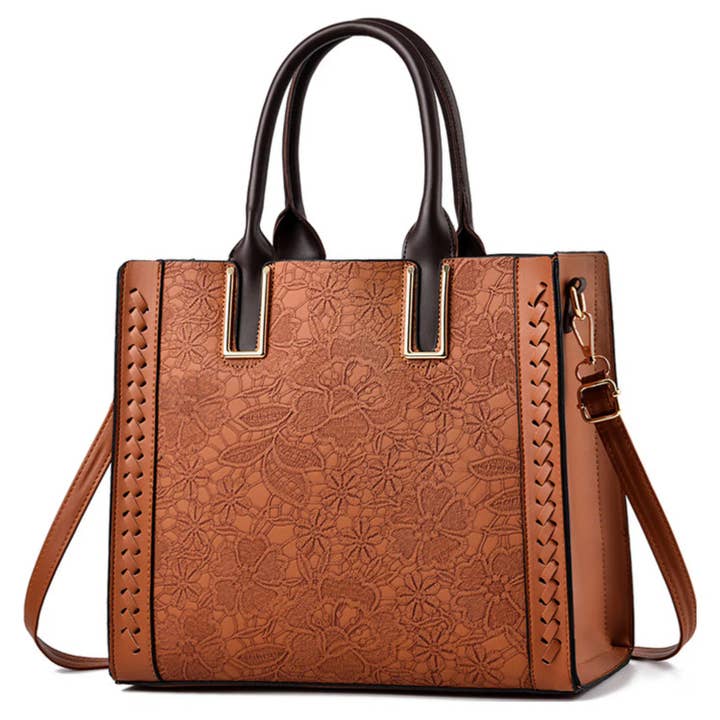 Superbia - Wholesale Tote Bag - Women's - Large Lace Print Tote Bag Multi Compartment -309-21