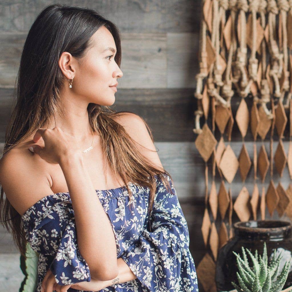 Honeycat Jewelry - Wholesale Dangle Earrings - Green Jade - Wishing Crystal Hoop Earrings16