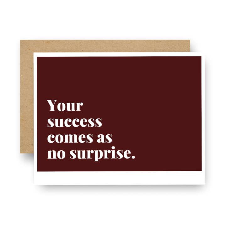 Uw succes komt als geen verrassing Notecard voor wholesale door Careerlog