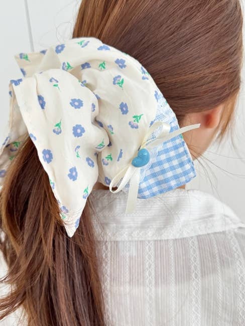 LEI Scrunchie — Oversized Floral Handkerchief Hair Charm for wholesale by MOND HAUS