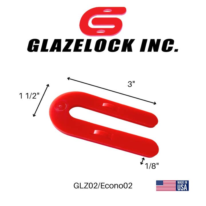 FLI Products - Wholesale Craft supplies - Glazelock Interlocking Shim 3", U -shaped Horseshoe Plastic 3"L x 1-1/2"W with 1/2" Slot9