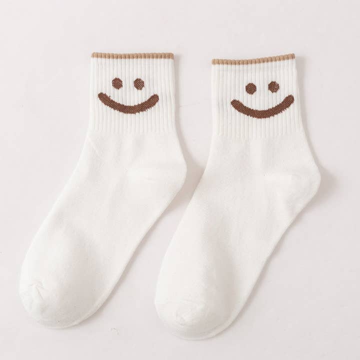 Funkyrel® Atzbranding Limited - Wholesale Socks - Women's - Rufia - Smiley Face Pattern Autumn Winter Socks