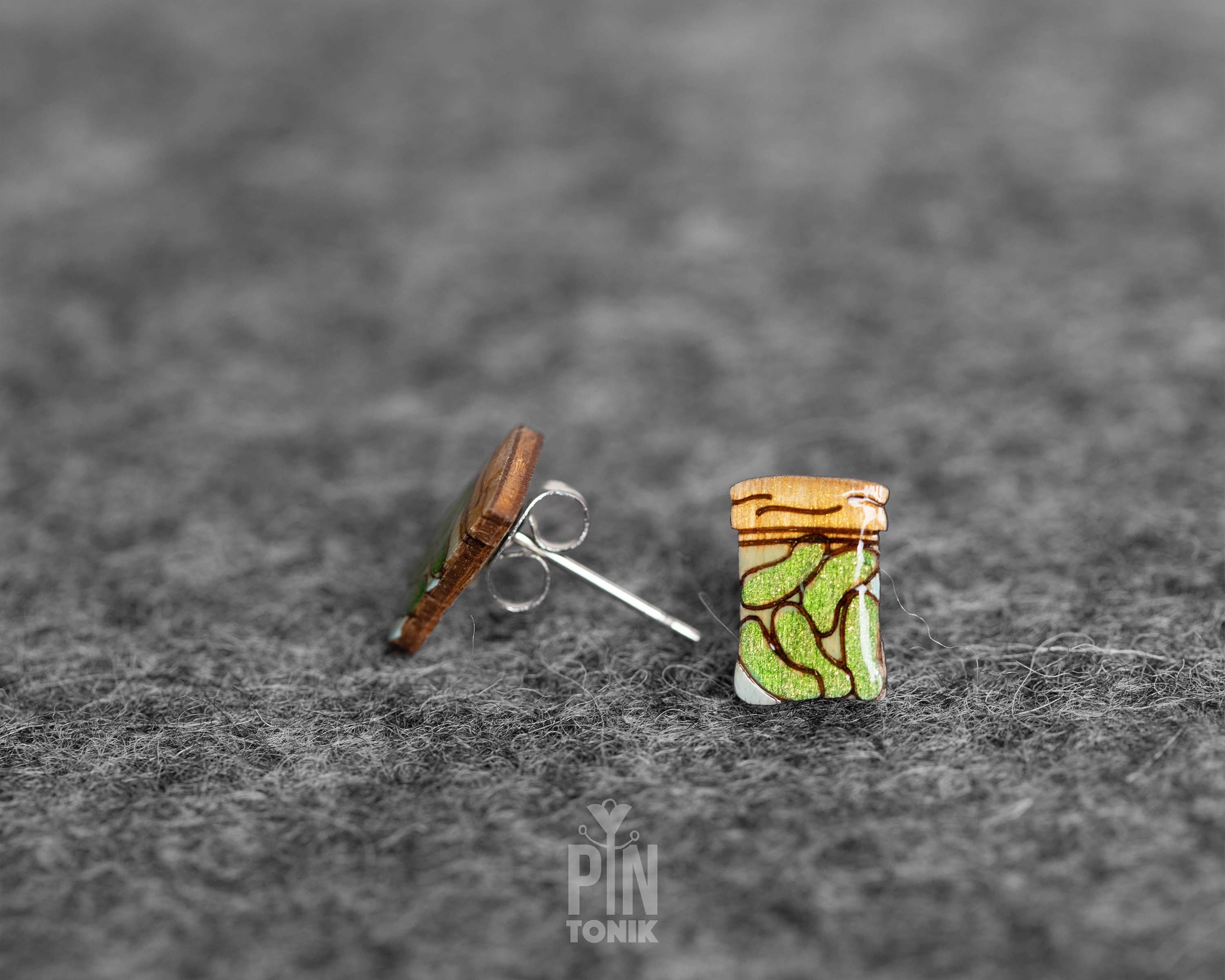 PinTonik - Wholesale Stud/Post Earrings - Pickle Stud Earrings - Weird Food Vegetable Gifts6