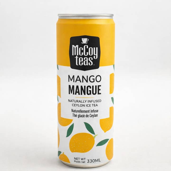 Thé glacé de Ceylan infusé naturellement à la mangue - Pack de 12 pour la vente par Mccoy Teas Canada
