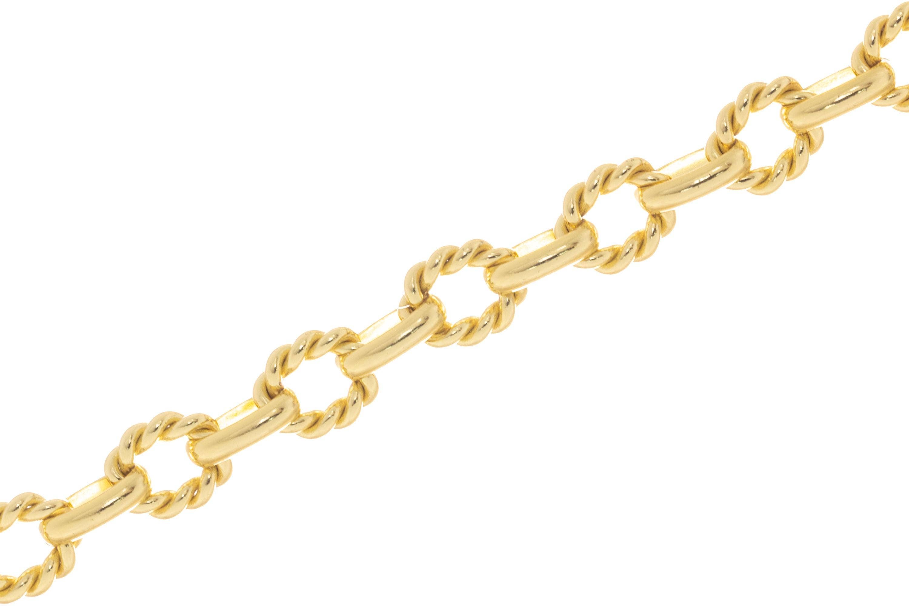 Jewel Pledge - Wholesale Craft Supplies - Twisted Rope & Smooth Oval Gold Chain for Jewelry CHG1712