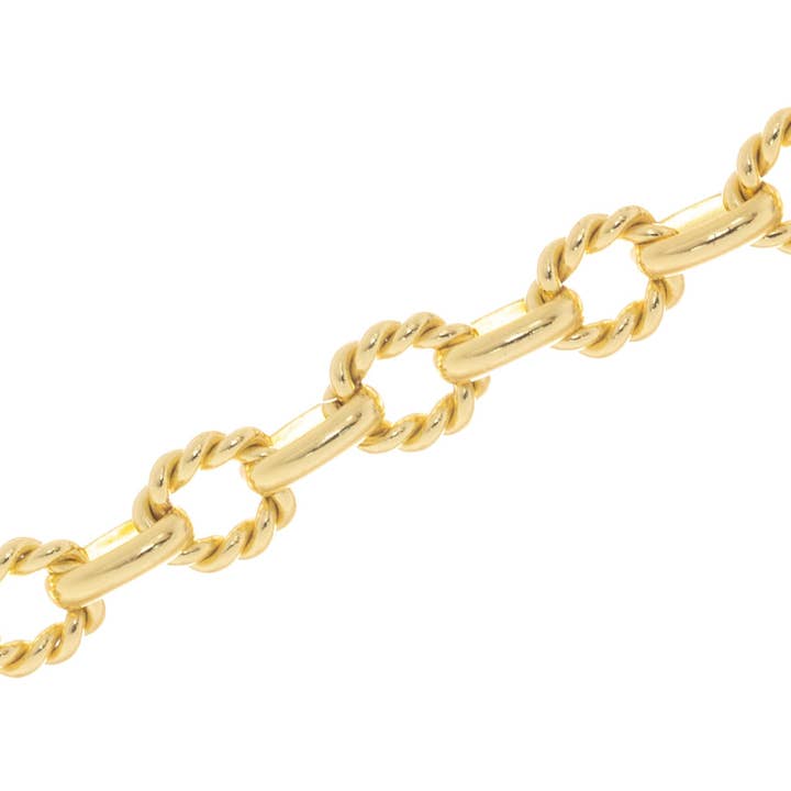 Jewel Pledge – Engroshandel Håndværk forsyninger – Twistet reb & glat oval guldkæde til smykker CHG1712