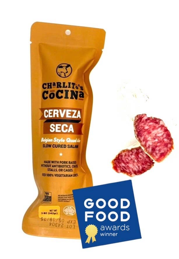 Charlito's Cocina - Wholesale Salami - Cerveza Seca - Slow Cured Belgian Style Quad Ale Salami1
