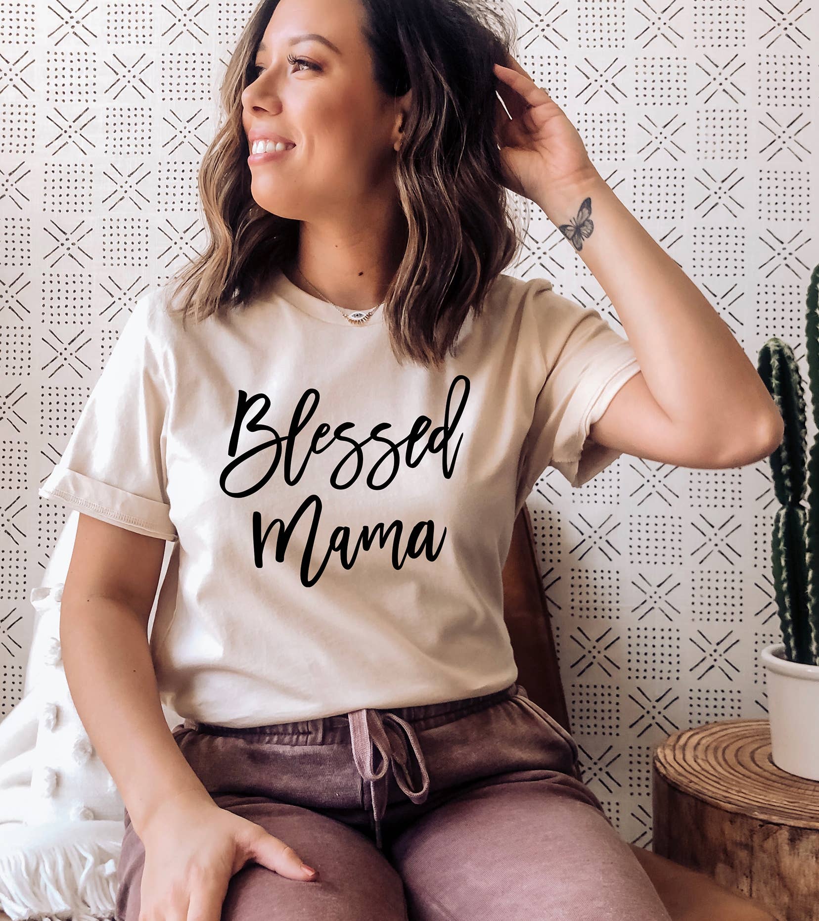 Zoe Creative Co - Wholesale Screen Printed T-Shirt - Women's - Blessed Mama Shirt Mom Life T-Shirt Mother's Day Mommy Tee1