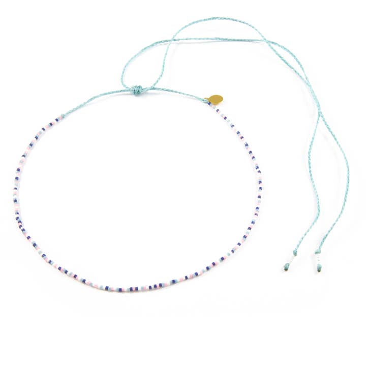 Colar de sereia com padrão aleatório de várias cores azuis por atacado de Nica Life