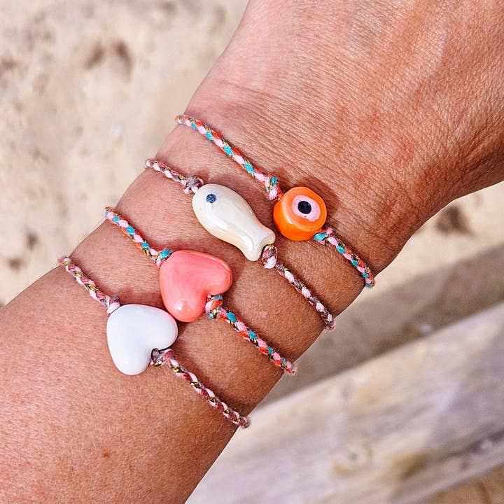 Ibiza Boutique - Wholesale Beaded Bracelet - Cream fish bracelet1