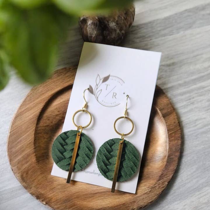 Twig & Rue boutique - Wholesale Dangle Earrings - Greta |Braided leather dangles2