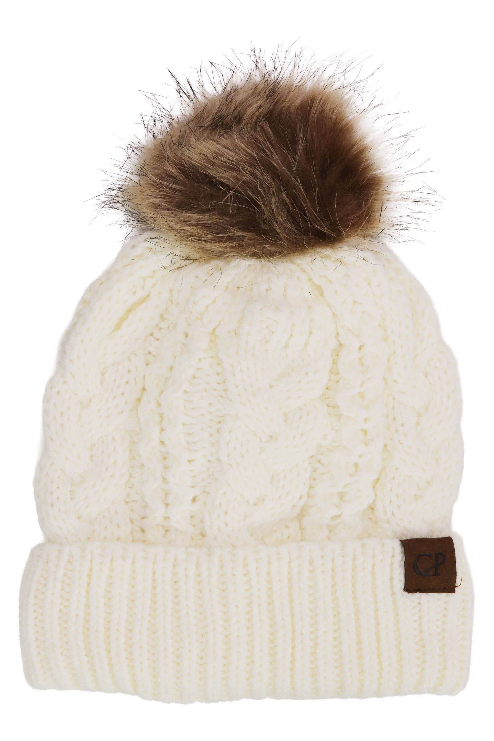 SORTIERT Spiralkabel Gestrickte Zottelige Kunstpelz-Bommelmütze für den Großhandel auf Faire7