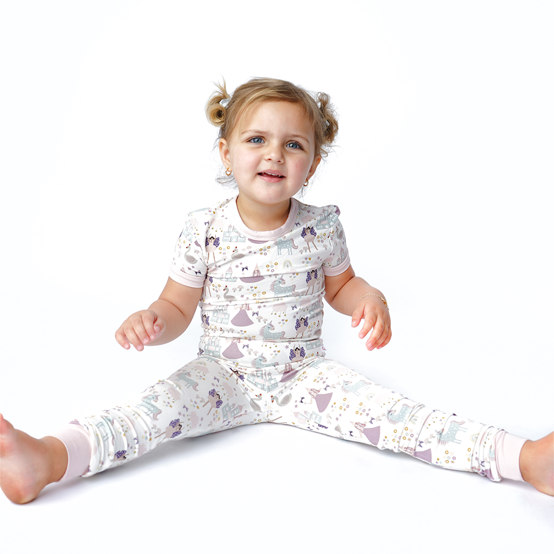 Emerson and Friends – wholesale Sleepwear set – Kids – Once Upon a Time Bamboo Short Sleeve Kids Pajama Pant Set1