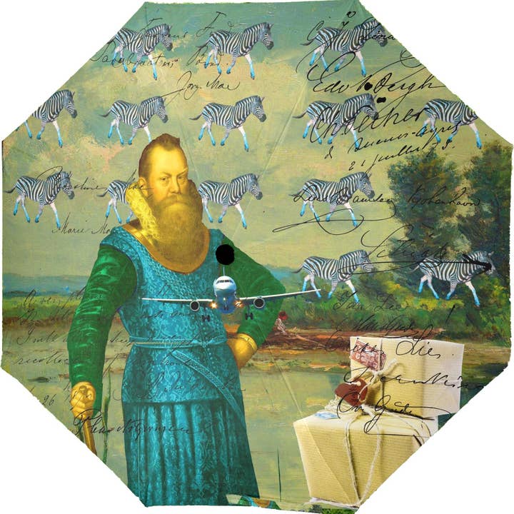 UN PACCHETTO PER L'ombrello pieghevole semiautomatico ZEBRAS II per la vendita all'ingrosso da parte di Bønes and Balløøns