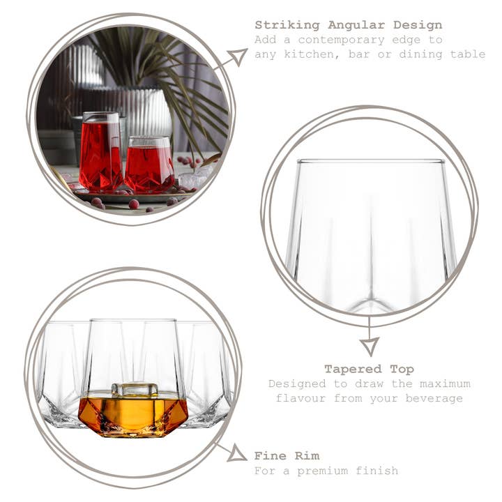 Rinkit Pty Ltd - Wholesale Cocktail/liquor glass - 400ml Valeria Whiskey Glass - By LAV2