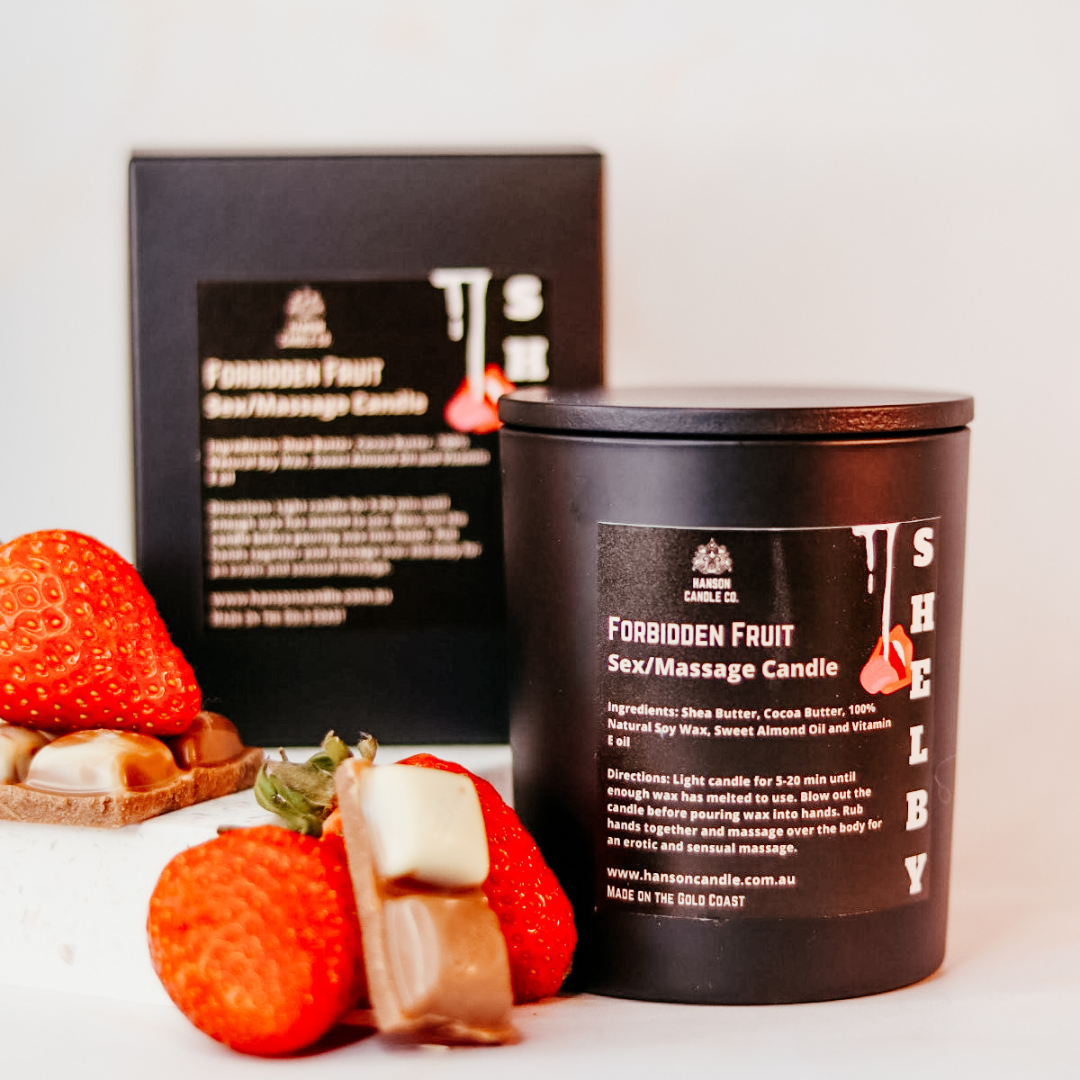 Hanson Candle Co. - Wholesale Novelty Candle - LIMITED EDITION "Shelby" Massage Candle - Forbidden Fruit1